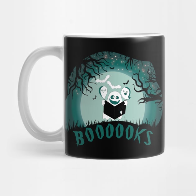 Ghost Book Reading books lover Halloween funny gifts by bakmed